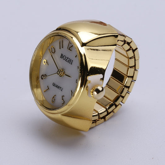 Gold Weißer Hintergrund Digital Fashion Disc Ring Uhr