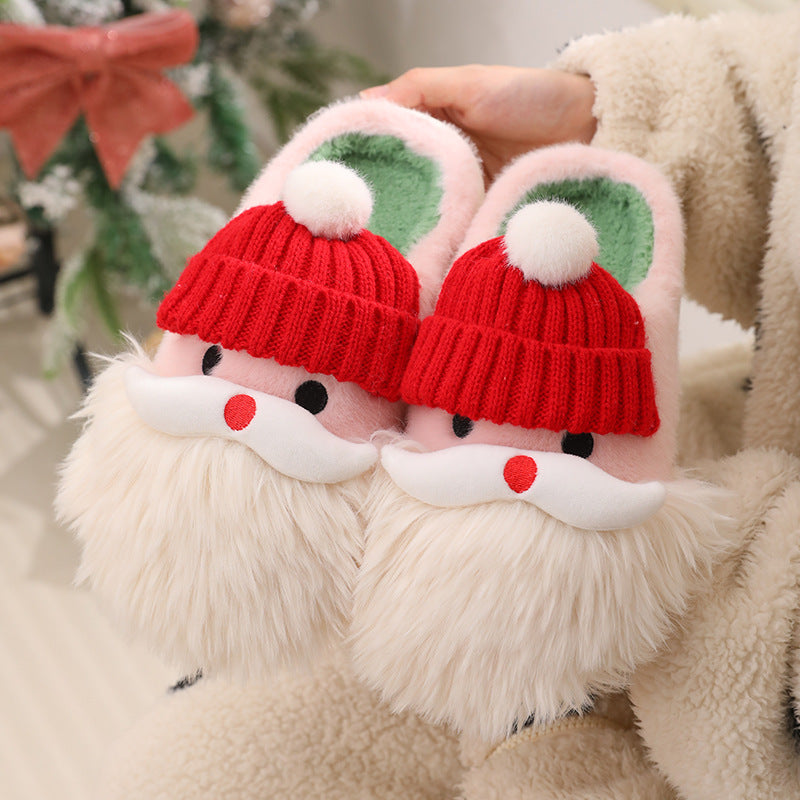Cute Christmas Santa Claus Home Slippers Winter Warm