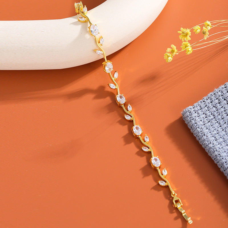 Zircon Tennis Bracelet Bride Ornament Combination