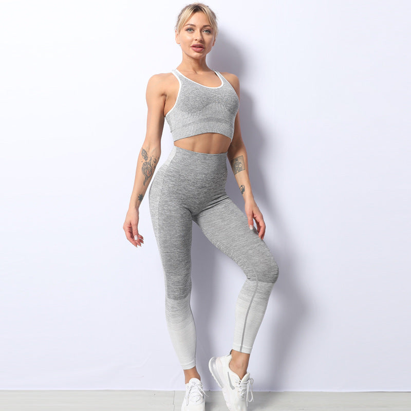 SEAMLESS KNITTED LULU YOGA SUIT HIGH WAIST