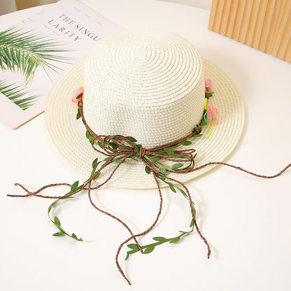 Women's Flat Straw Sun Protection Sun-proof Western Style Beach Hat