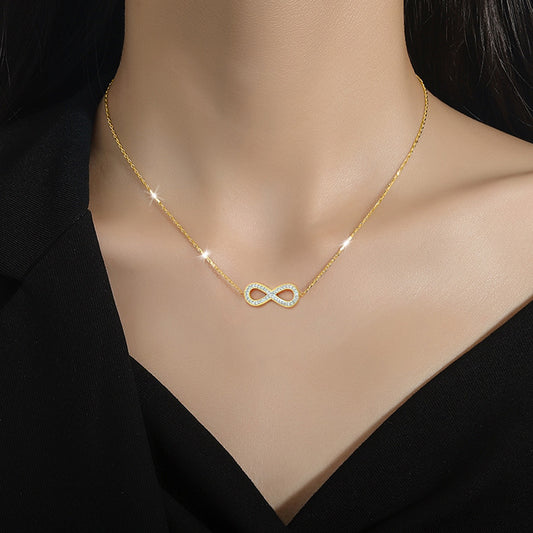 リボン結びの目がミニマリストなストーブの本物の金ネックレス（女性用）