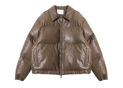 LEATHER PUFFER JACKET