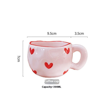 Cute Girl Heart Creative Hand-pinched Coffee Cup