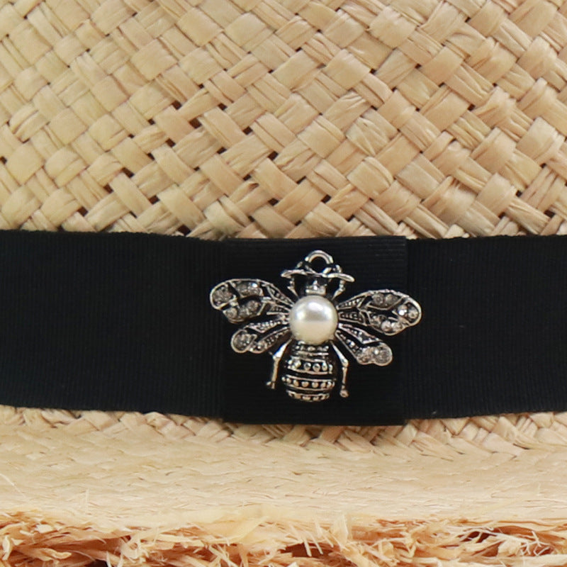Female Lafite Grass Flat Top Straw Hat