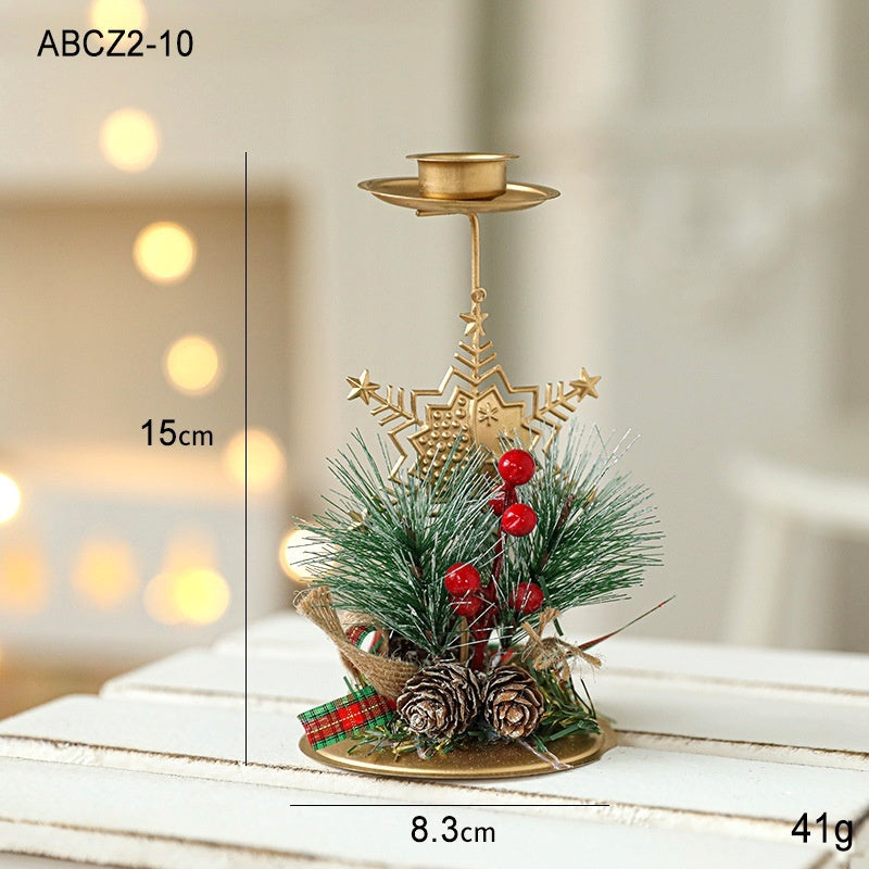 Christmas Golden Wrought Iron Candle Holding sticks