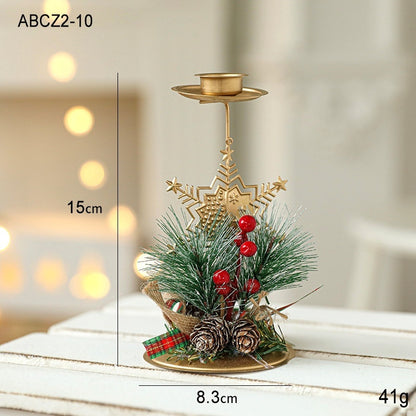 Christmas Golden Wrought Iron Candle Holding sticks