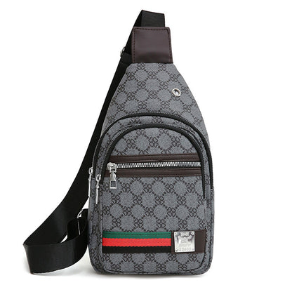 New Contrast Color PU Soft Leather Casual Chest Bag Men And Women Crossbody Tide Travel Fashion Small Backpack