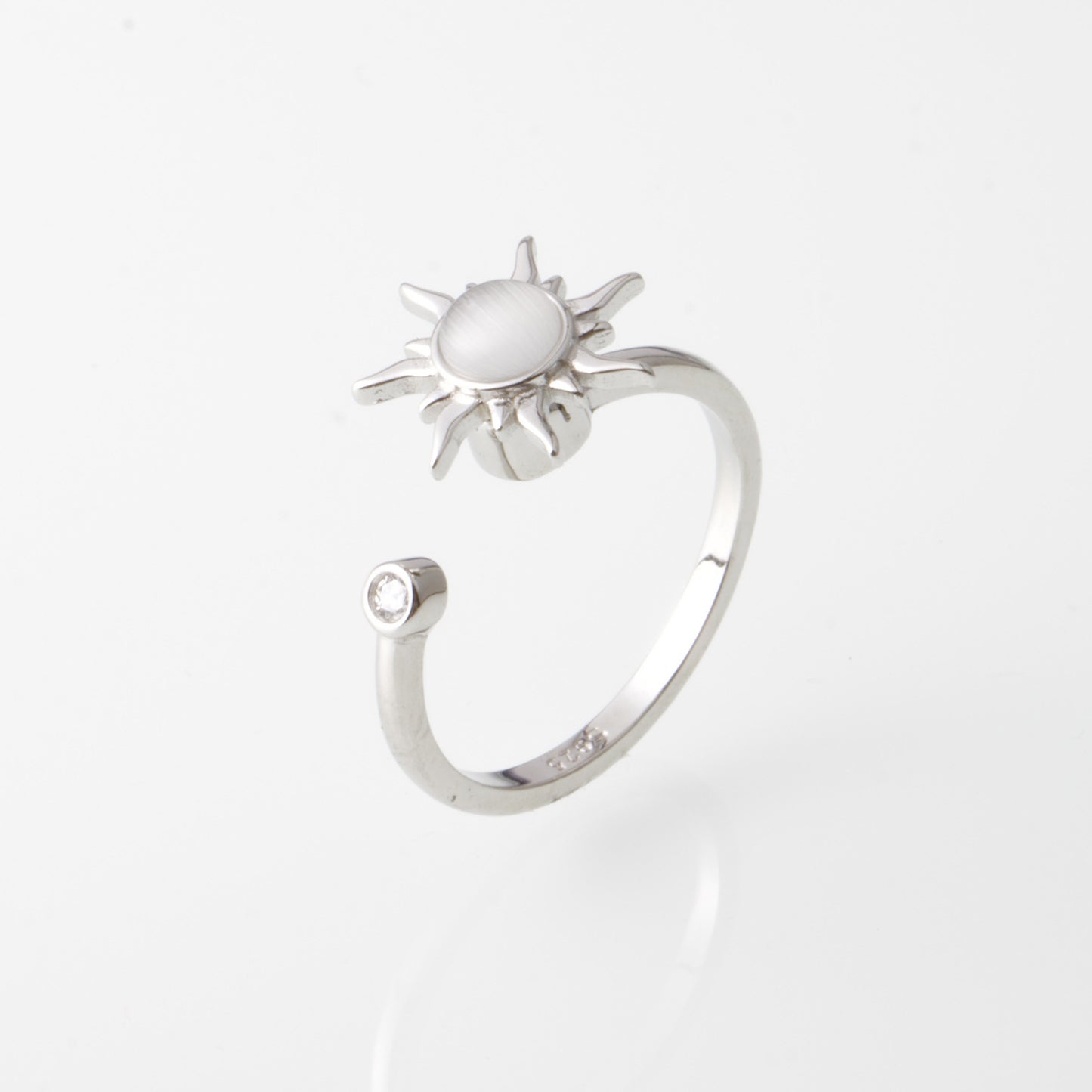 Adjustable S925 Sterling Silver Anxiety Spinning Rotatable Ring