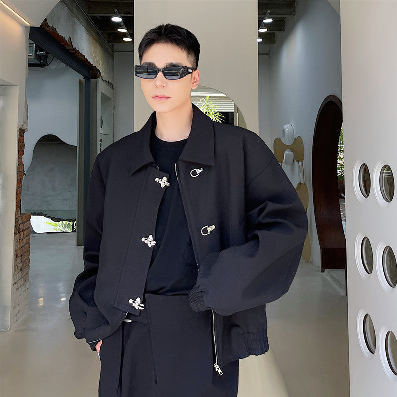 Men's Horsebit Oversized Lapel Cropped Jacket