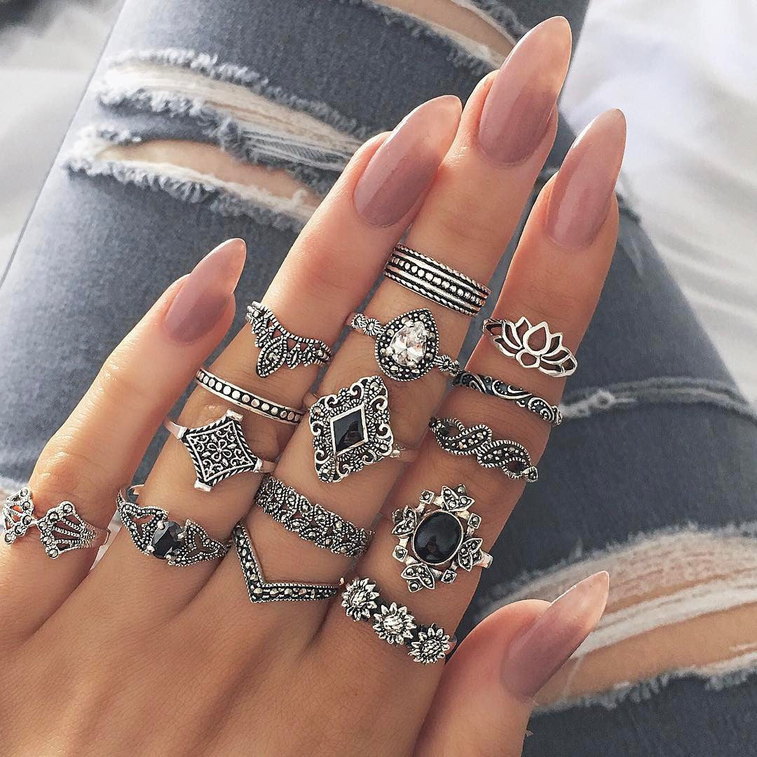 13-Piece vintage diamond ring set