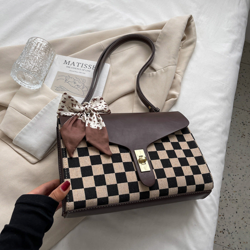 Große Kapazität Damen Tasche Mode Plaid Single Shoulder