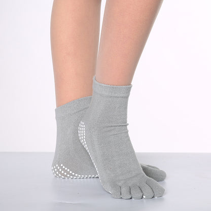 Women's Pure Cotton Dispensing Non-slip Yoga Five Finger Socks