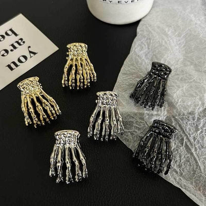 Metal Skeleton Hand Small Jaw Hair Claw Clip