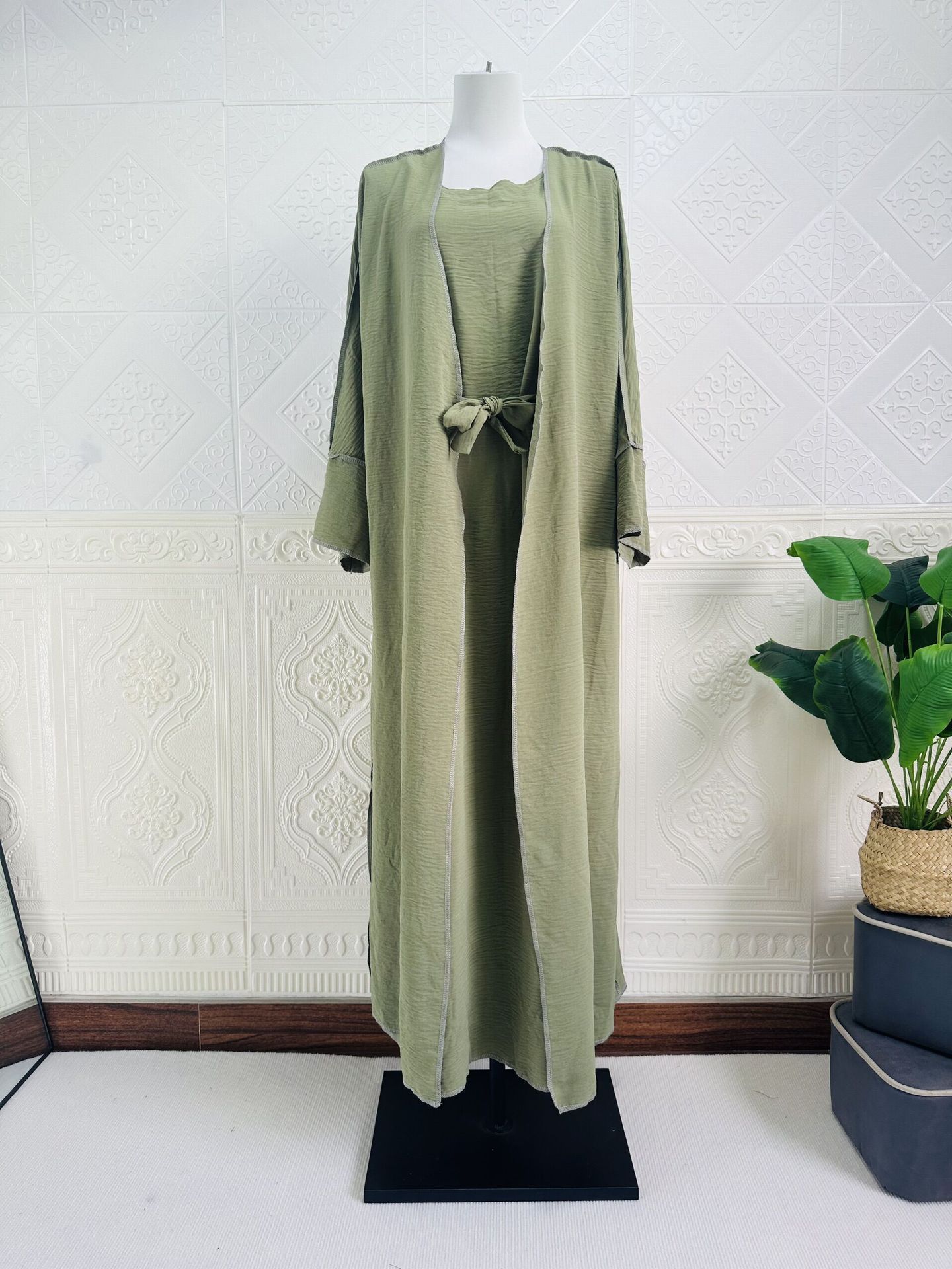 Cardigan With Inner Wear Dress Abaya