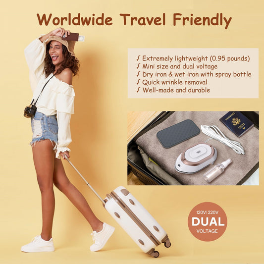 Newbealer Travel Iron With Dual Voltage 120V220V Lightweight