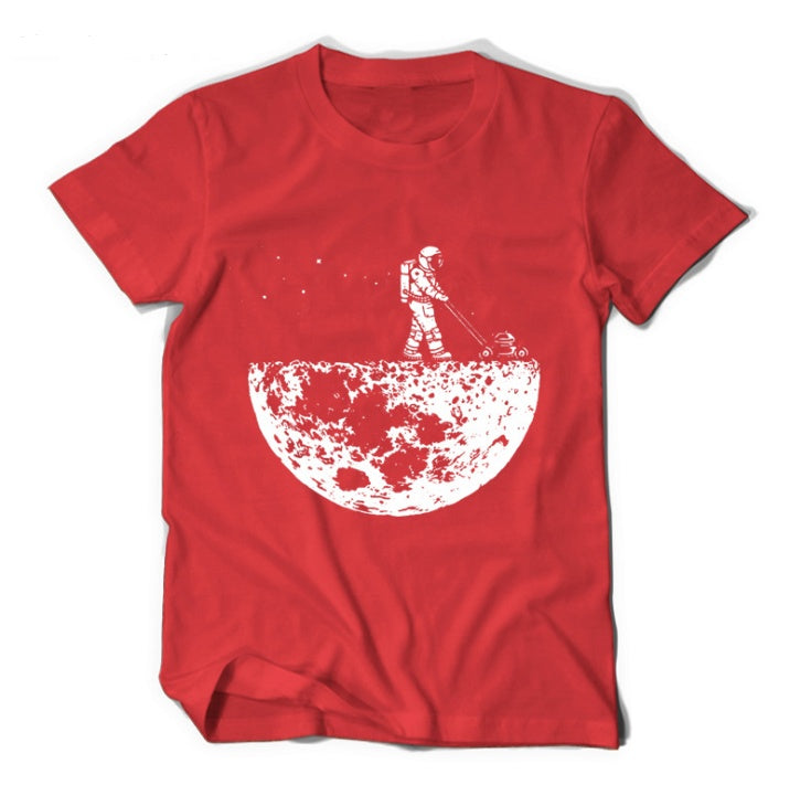 Moon Print Men T Shirt