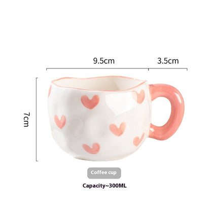 Cute Girl Heart Creative Hand-pinched Coffee Cup