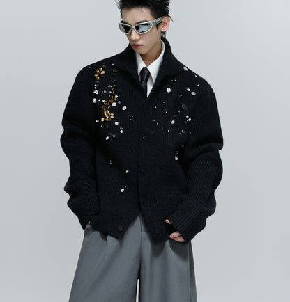 RUAN SHUAI RHINESTONE CARDIGEN JACKET