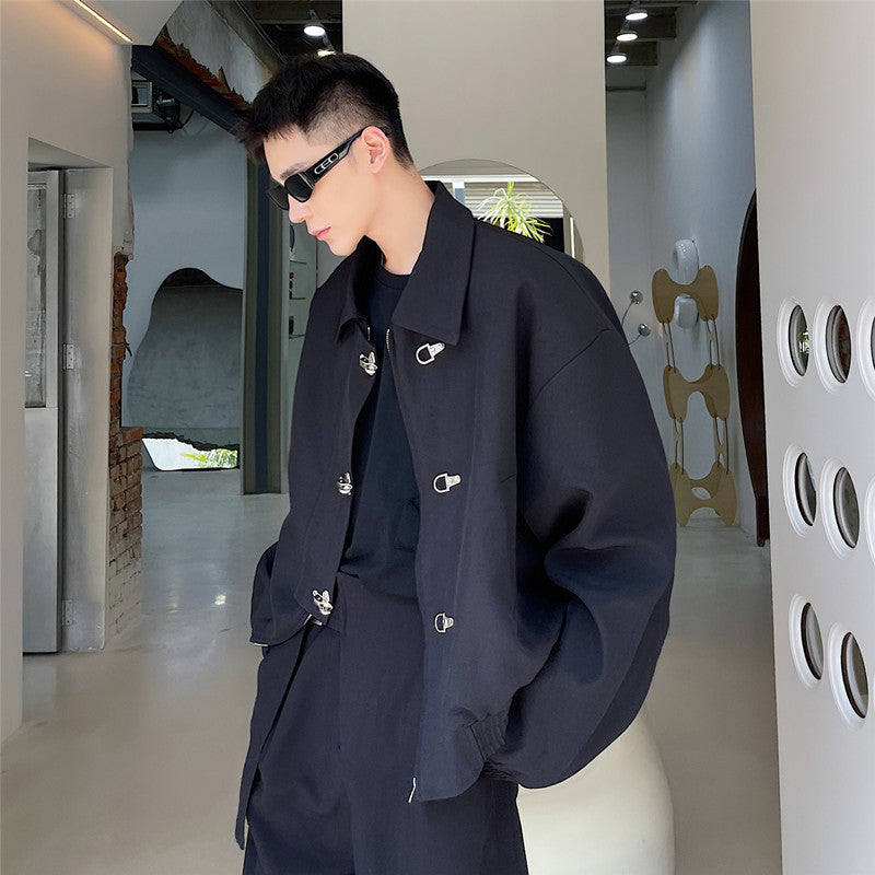 Men's Horsebit Oversized Lapel Cropped Jacket