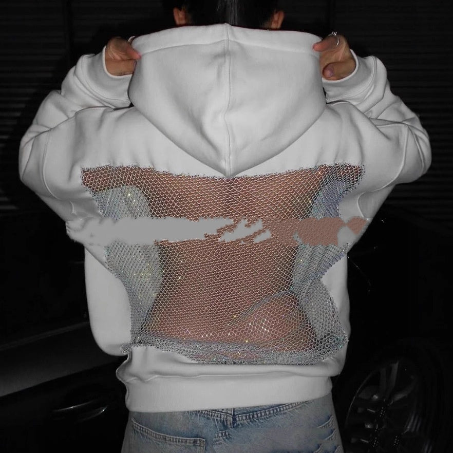 Women's Open Back Mesh Hoodie