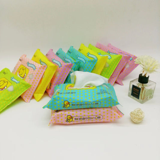 Small 12 Packets Of Portable Wet Wipes For Children And Babies
