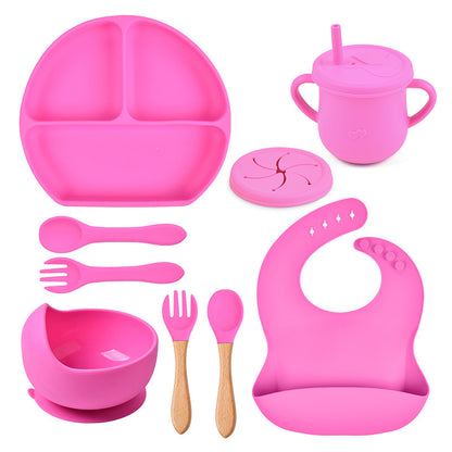 Silicone Solid Colors Babies' Tableware Set