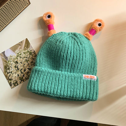 Funny Frog Eyes Knitted Beanie Hat