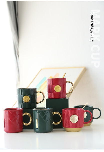 Creative Ceramic Mug Gold-plated Handle Coffee Cup