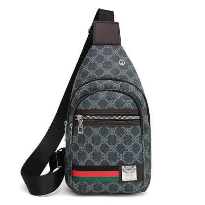 New Contrast Color PU Soft Leather Casual Chest Bag Men And Women Crossbody Tide Travel Fashion Small Backpack