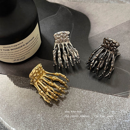 Metal Skeleton Hand Small Jaw Hair Claw Clip
