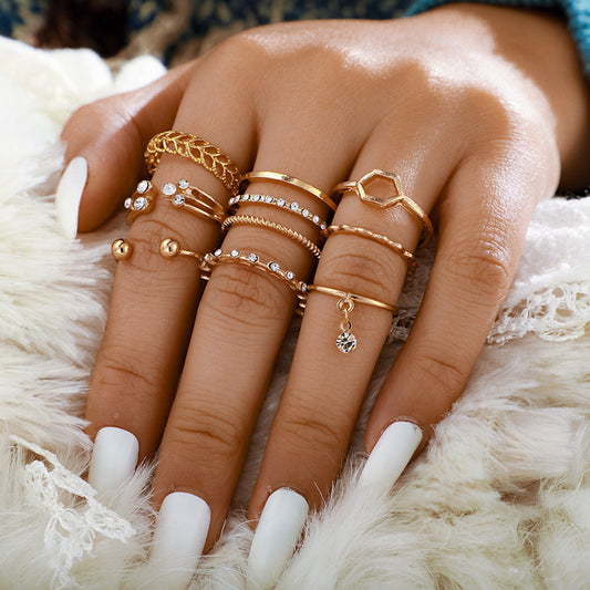 Modisches neues 8-teiliges Ringset für Damen