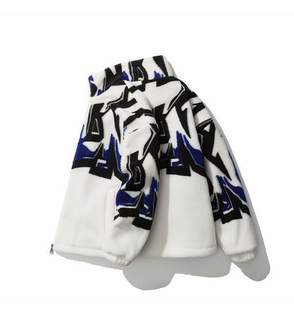 Fashion Printed Loose New Men's Fleece Cotton-padded Coat