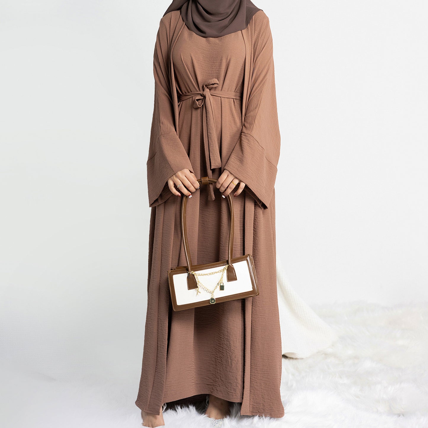 Solid Color Two-piece Abaya