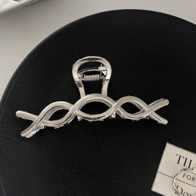 Silver Metal Barrettes Updo Hair Claw