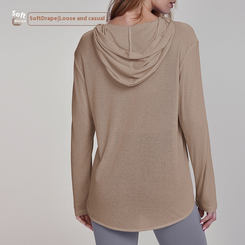 SOFT YOGA BREATHEABLE HOODIE TOP