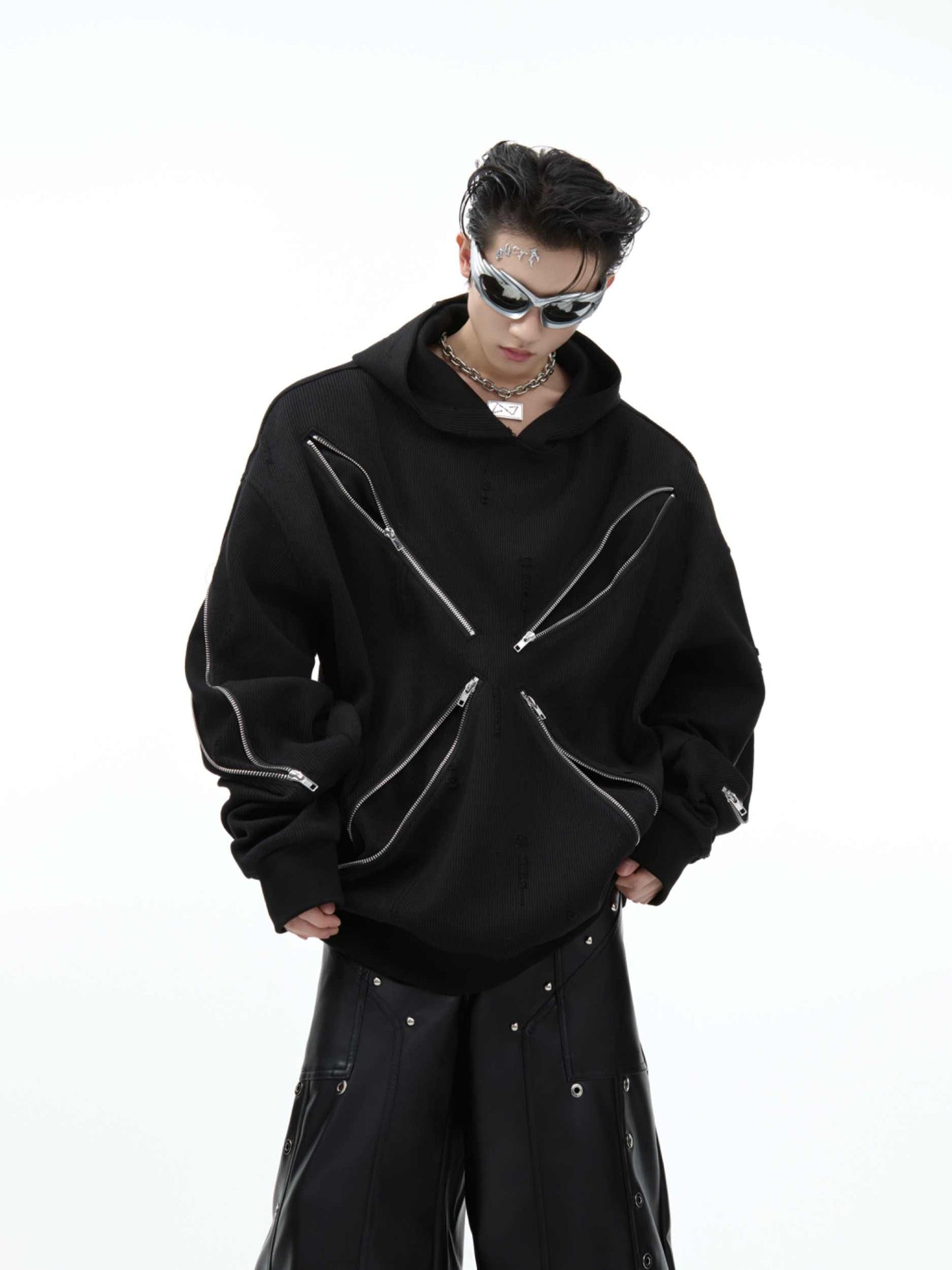 QUAD-ZIPPER HOODIE JACKET