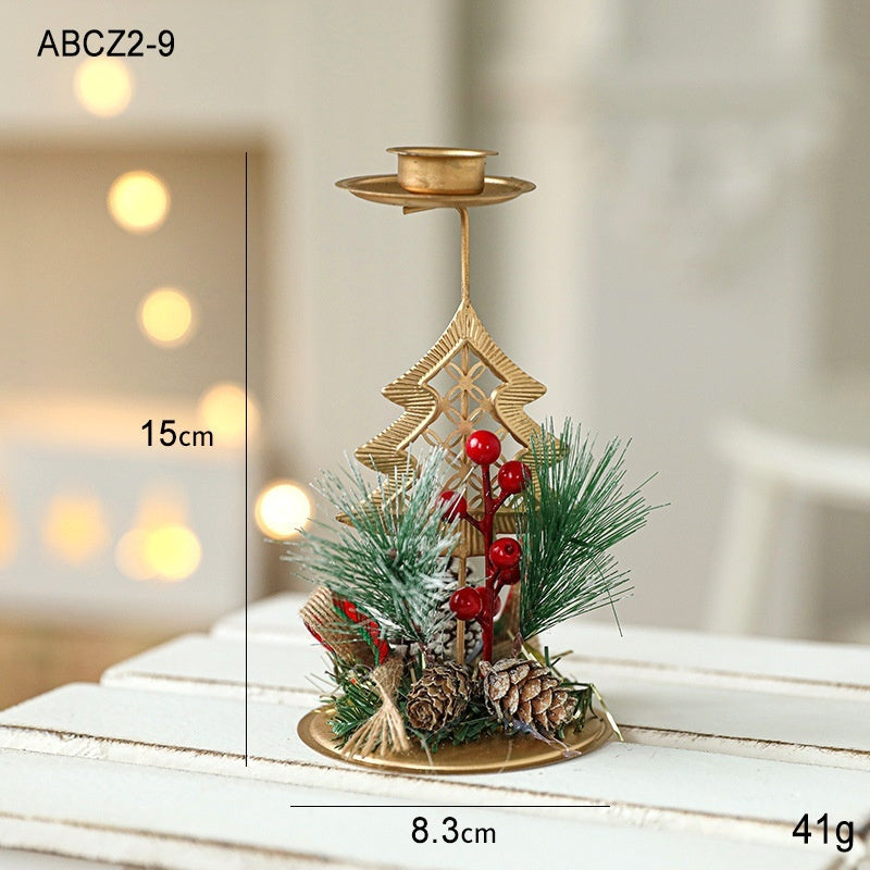 Christmas Golden Wrought Iron Candle Holding sticks