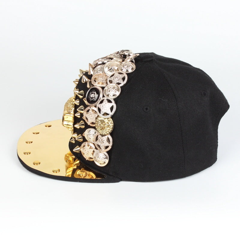 Skull Leopard Head Rivet Baseball Cap