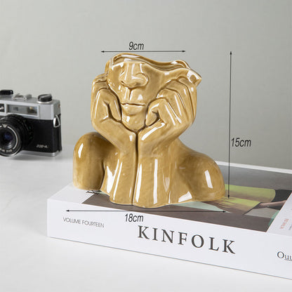 Home Decor Ceramic sculpture Crafts Flower Vase