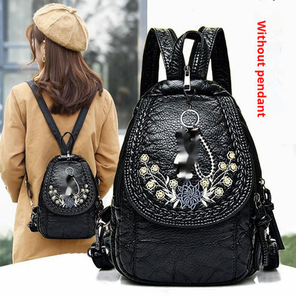 Backpack Ladies Dual-use Chest Bag Soft Leather