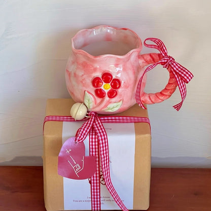 Irregular Cute Cherry Art Gift Ceramic Mug