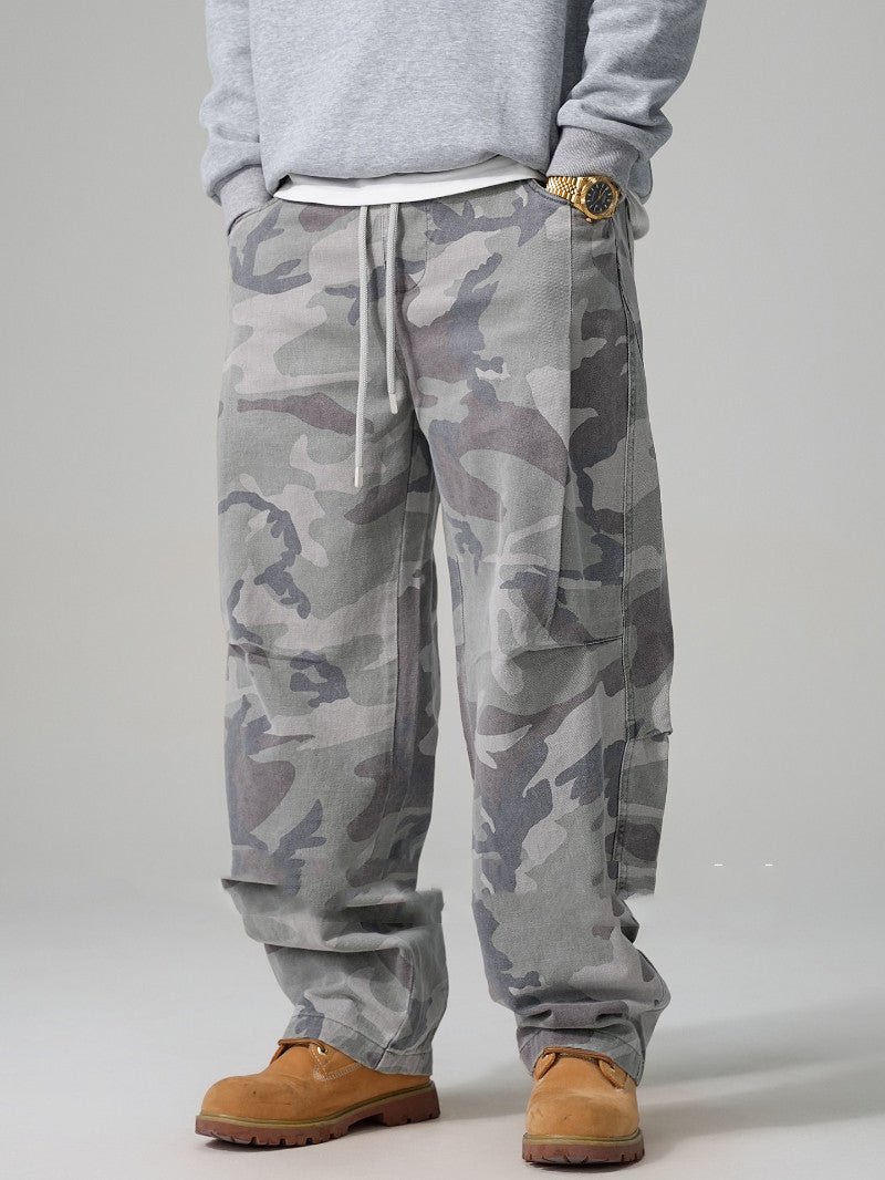 CAMOUFLAGE DRAWSTRING CARGO PANTS