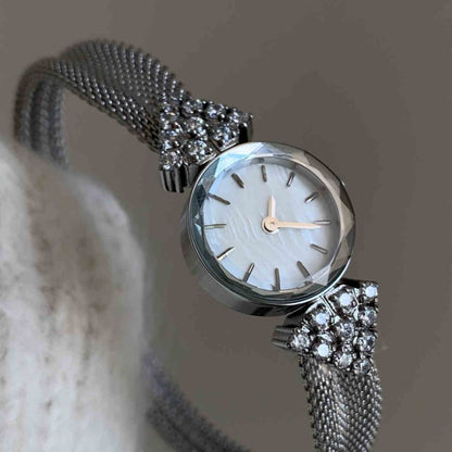 Woven Strap Retro Court Style Gold, Round watch