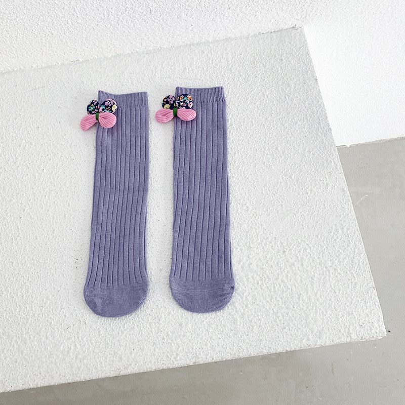 Bowknot Girls Straight Socks