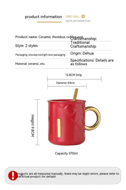 Creative Ceramic Mug Gold-plated Handle Coffee Cup