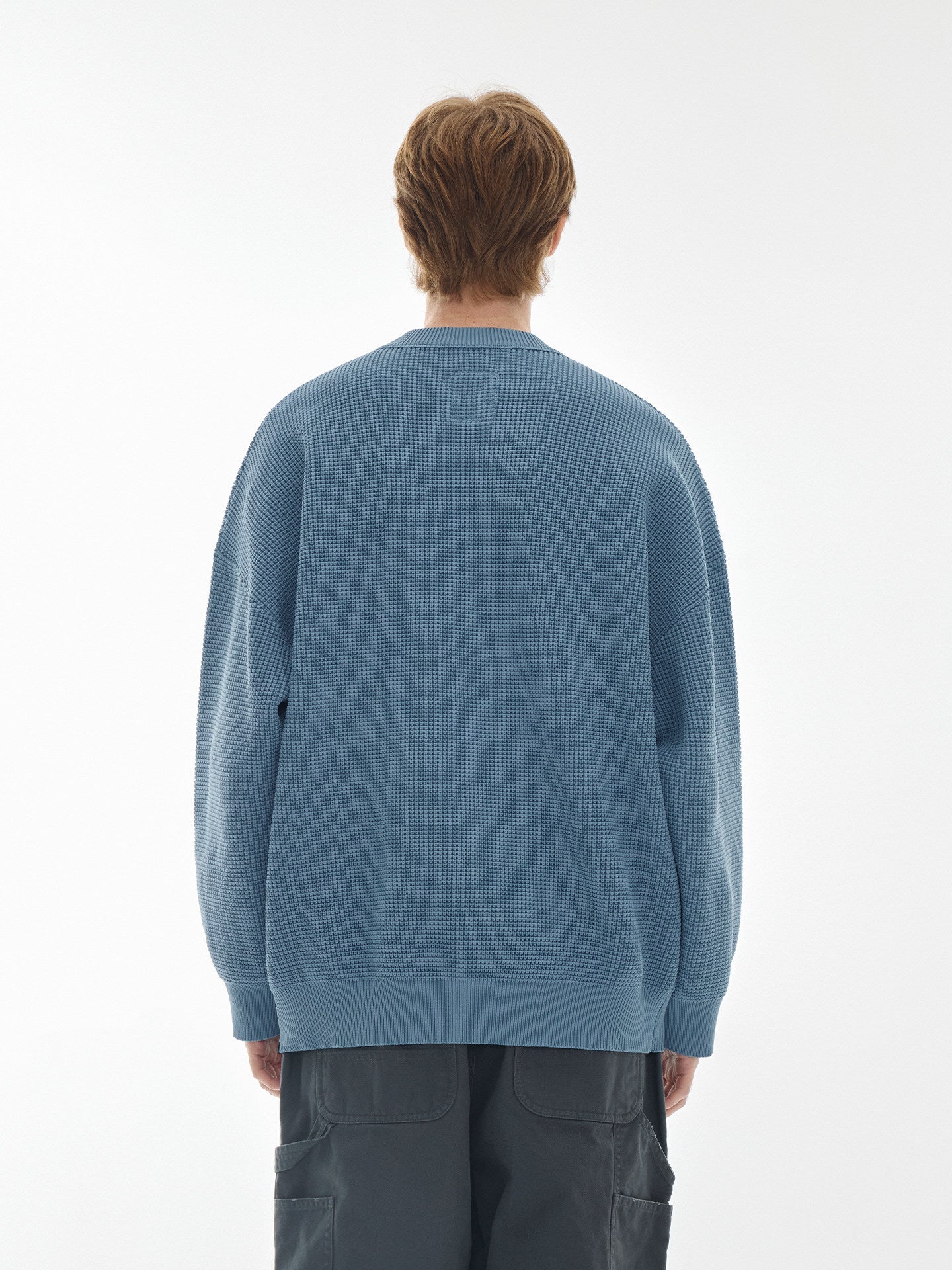 HARBOR WAFFLE CREW NECK PULLOVER SWEATER