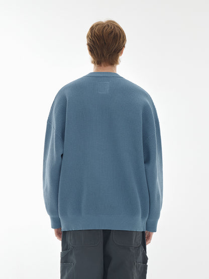 HARBOR WAFFLE CREW NECK PULLOVER SWEATER