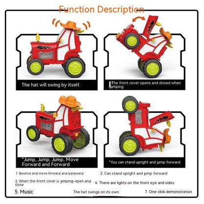Remote Control Stunt Crazy Mad Tractor Dancing Sound And Light Swing Cool Quirky Toy