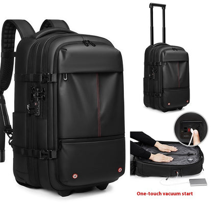 Expandable Trolley Backpack Large Capacity with Built in Vaccum Pump Option.